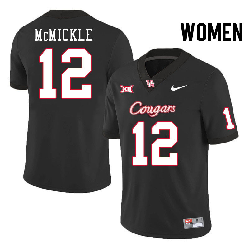 Women #12 Caleb McMickle Houston Cougars College Football Jerseys Stitched-Black